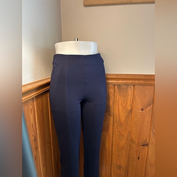 Loft navy sz S Tall women’s pull on flat front stretch slacks, pants, small slim - Picture 4 of 11